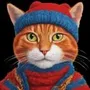 red cat blue hat