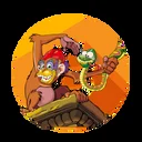 the snake in the monkey shadow